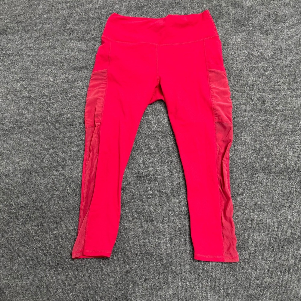 Fabletics Leggings Womens Size S Pink Powerhold Mesh Pocket High Rise Athletic